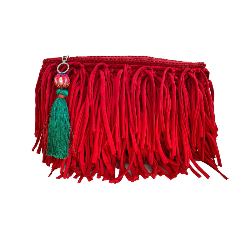 Porcupine Red - Green tassel